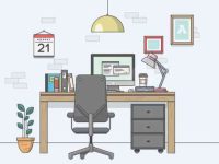 001-desk-elements-escene-vector-flat-objects-design-studio