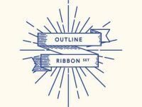 001-ribbon-line-outline-retro-set-bundle-label-vector-free-resource-graphic