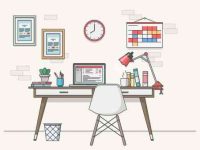 002-desk-elements-escene-vector-flat-objects-design-studio