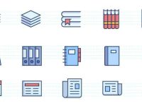 003-Books-text-color-stroke-flat-icons-icon-pack-set-vector_3