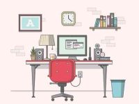 004-desk-elements-escene-vector-flat-objects-design-studio