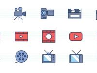 006-photography-audio-video-color-stroke-flat-icons-icon-pack-set-vector_6
