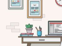 007-desk-elements-escene-vector-flat-objects-design-studio